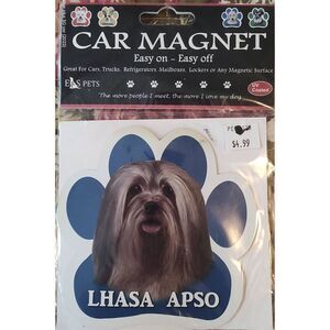 Lhasa Apso Car Magnet paw print Magnet Car Truck Fridge